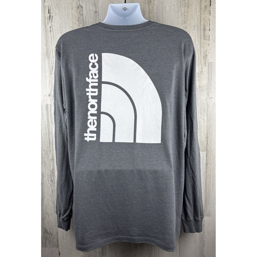 The North Face Gray Long Sleeve Logo T Shirt XL (24”x30”) - Picture 2 of 3